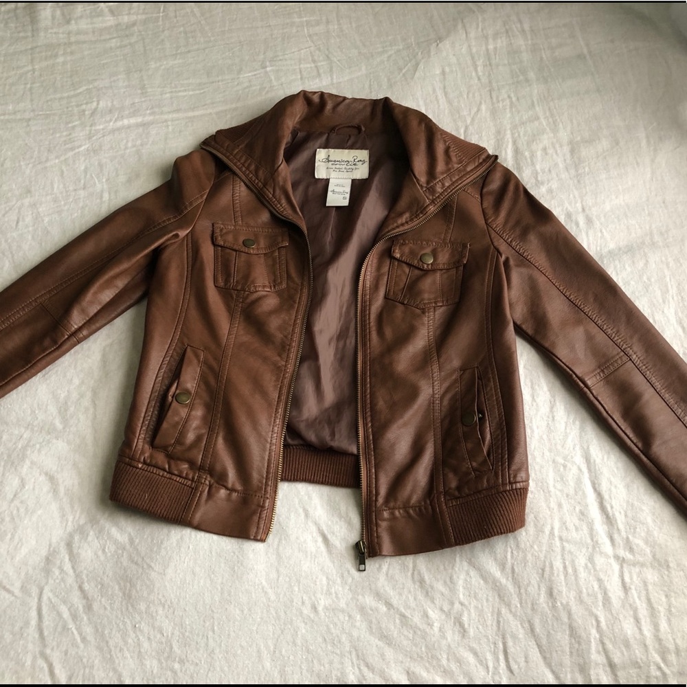American Rag Brown Leather Jacket (Small)